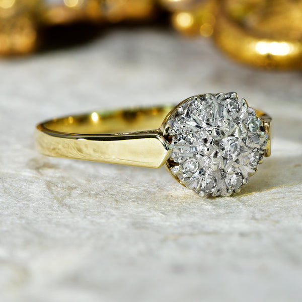 The Vintage Brilliant Cut Diamond Cluster Ring - Antique Jewellers