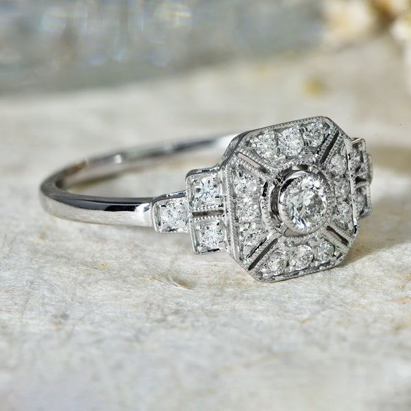 The Art Deco Style Diamond Extravagant Ring - Antique Jewellers