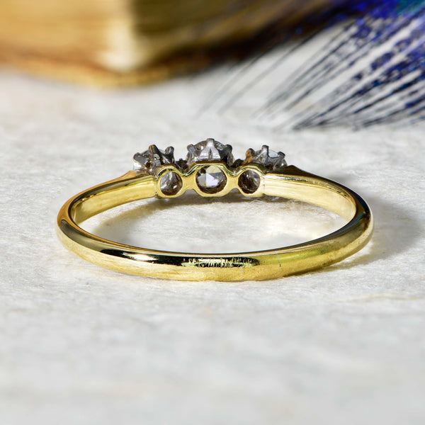 The Vintage Three Brilliant Cut Diamond Timeless Ring - Antique Jewellers