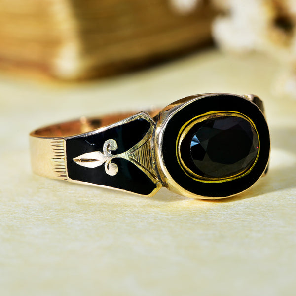 The Antique Garnet Memorial Ring - Antique Jewellers
