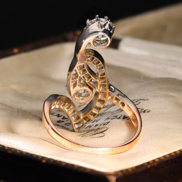 The Antique Art Nouveau Diamond Flamboyant Ring - Antique Jewellers