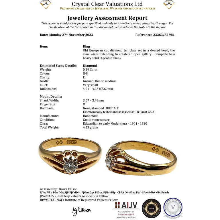 The Vintage Brilliant Cut Solitaire Diamond Classic Ring - Antique Jewellers