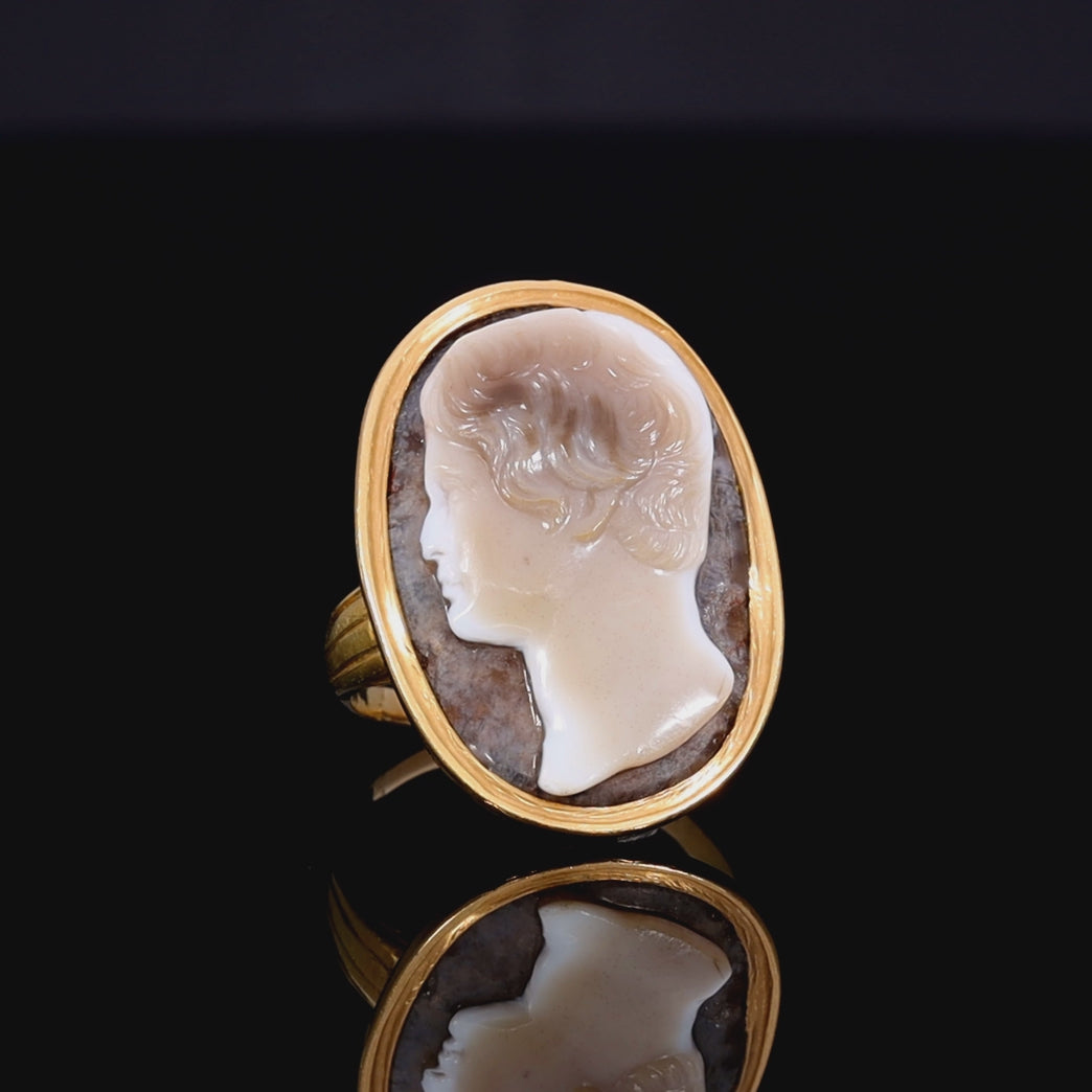 The Ancient 17th Century Hard Stone Cameo Ring