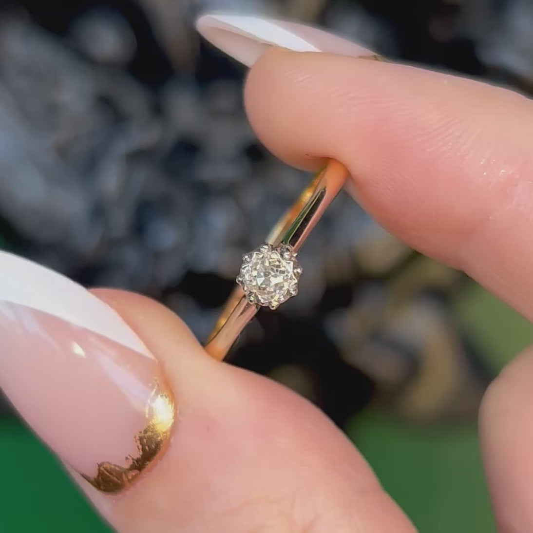 The Vintage Old Mine Cut Diamond Solitaire Fancy Ring