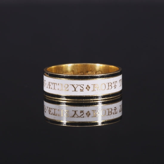 The Antique 1795 Georgian Enamelled Mourning Ring