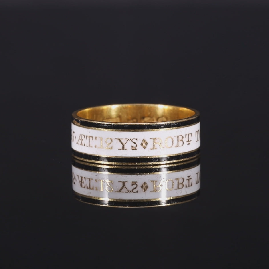 The Antique 1795 Georgian Enamelled Mourning Ring