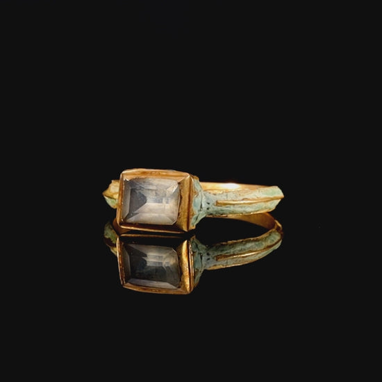 The Ancient Stuart Period Enamel And Table Cut Rock Crystal Ring