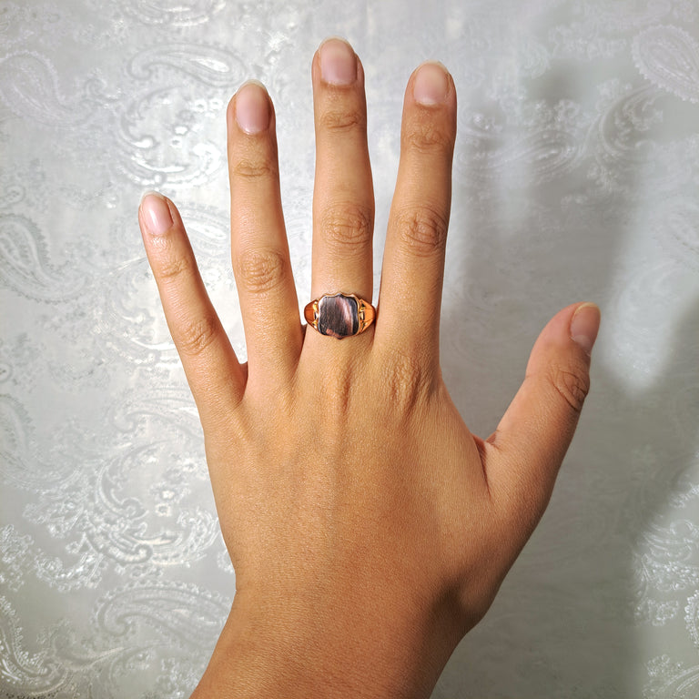 The Antique 1915 Rose Gold Shield Signet Ring - Antique Jewellers