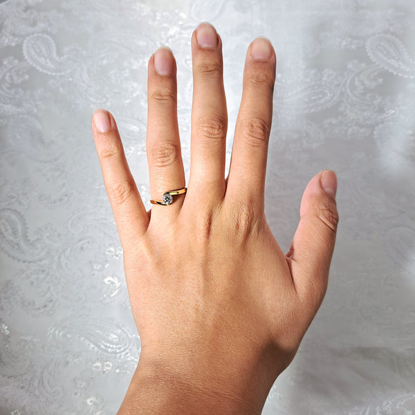 The Vintage Brilliant Cut Diamond Solitaire Swirl Ring - Antique Jewellers