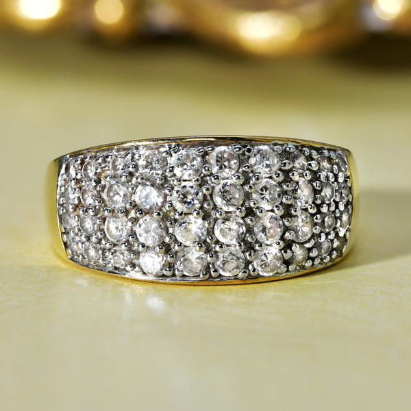 The Contemporary Clear Stone Chunky Cluster Ring - Antique Jewellers