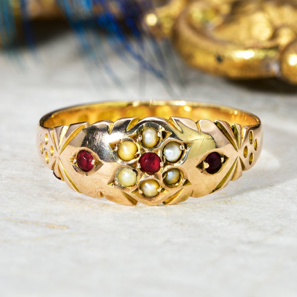 The Antique Victorian 1871 Split Pearl Ring - Antique Jewellers