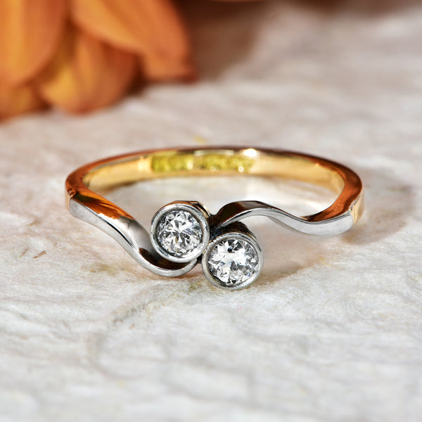 The Vintage Toi Et Moi Transitional Cut Diamond Ring