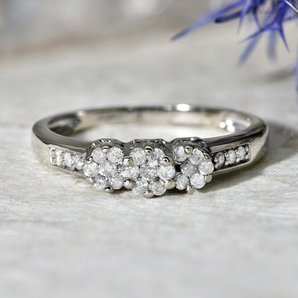 The Contemporary 25 Single Cut Diamond Cluster Ring - Antique Jewellers