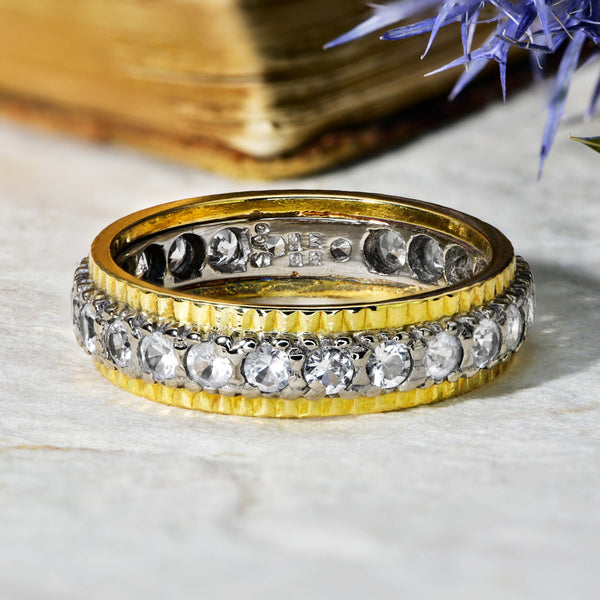 The Vintage 1987 Two Tone Clear Paste Eternity Ring - Antique Jewellers