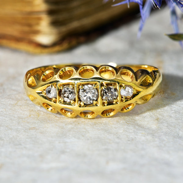 The Antique Edwardian Five Diamond Ring - Antique Jewellers