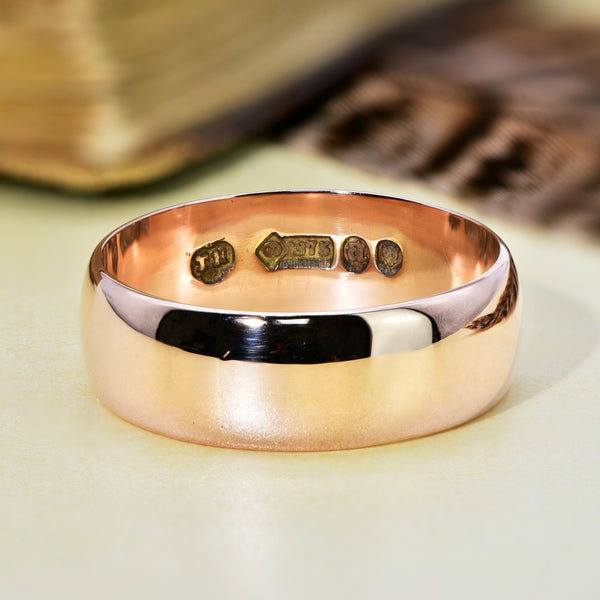 The Antique 1916 9ct Rose Gold Wedding Ring - Antique Jewellers
