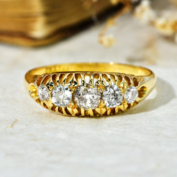 The Vintage 1930s Five Diamond Claw Set Ring - Antique Jewellers
