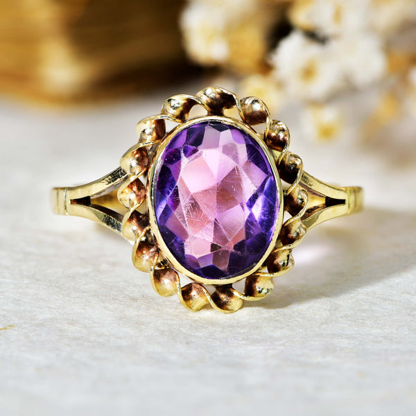 The Vintage 1992 Amethyst Rope Ring - Antique Jewellers
