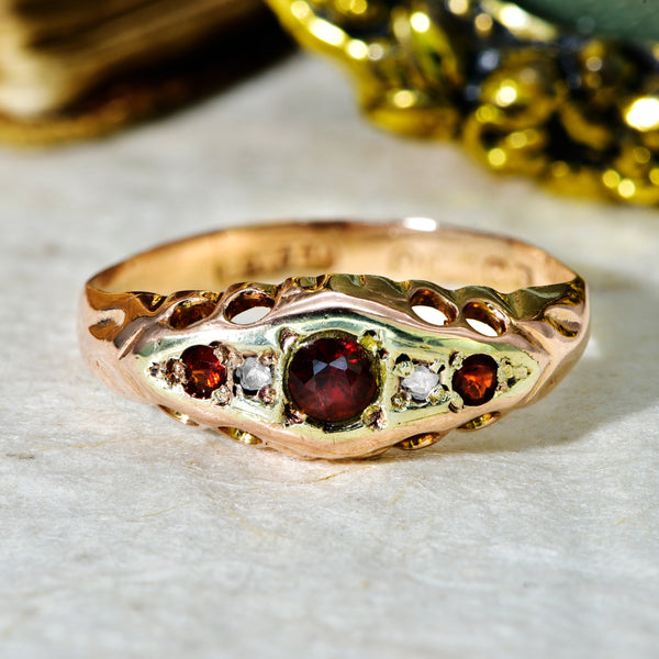 The Vintage 1929 Garnet and Diamond Ring - Antique Jewellers