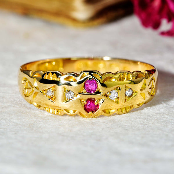 The Antique Victorian 1900 Ruby and Diamond Ring - Antique Jewellers