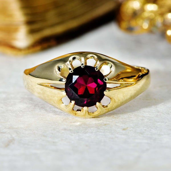 The Vintage 1984 Garnet Solitaire Ring
