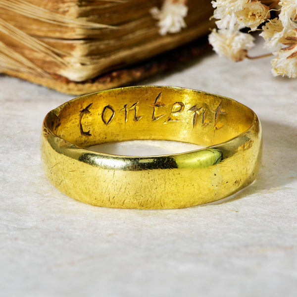 The 18th Century 'We Rest Content' Posy Ring - Antique Jewellers