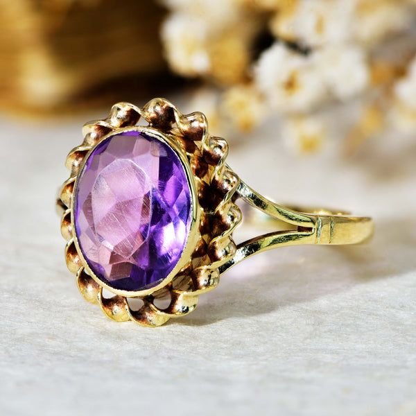 The Vintage 1992 Amethyst Rope Ring - Antique Jewellers