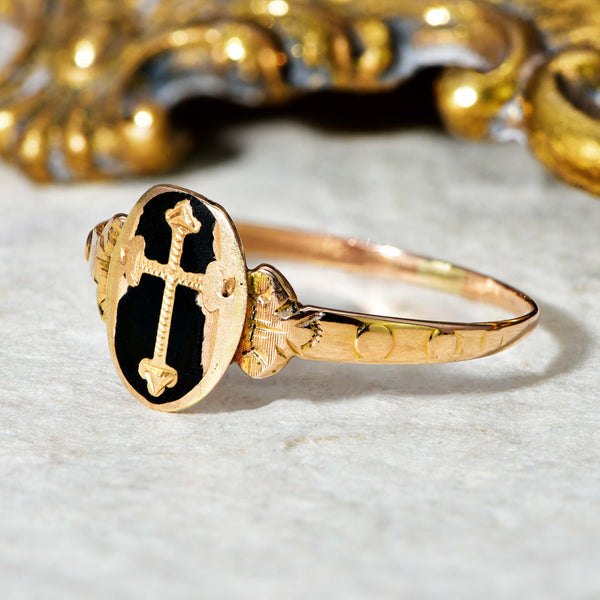 The Antique Georgian Gothic Cross Rosary Ring - Antique Jewellers