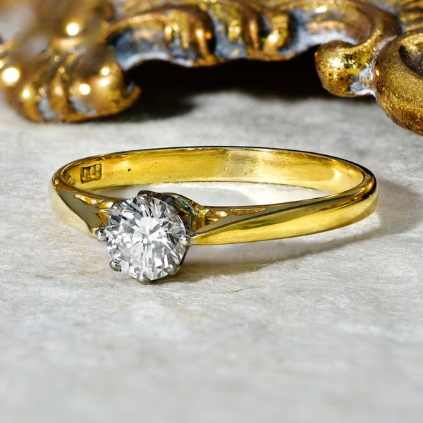The Vintage 1985 Solitaire Brilliant Cut Diamond Ring - Antique Jewellers