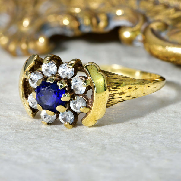 The Vintage Blue and Clear Paste Ring - Antique Jewellers