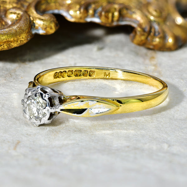 The Vintage Starlight Brilliant Cut Solitaire Diamond Ring - Antique Jewellers