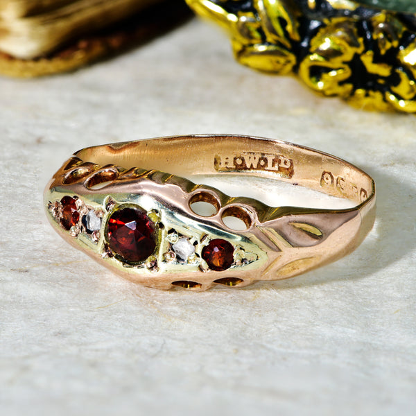 The Vintage 1929 Garnet and Diamond Ring - Antique Jewellers