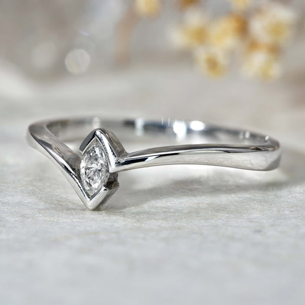 The Contemporary Marquise Cut Solitaire Diamond Ring - Antique Jewellers