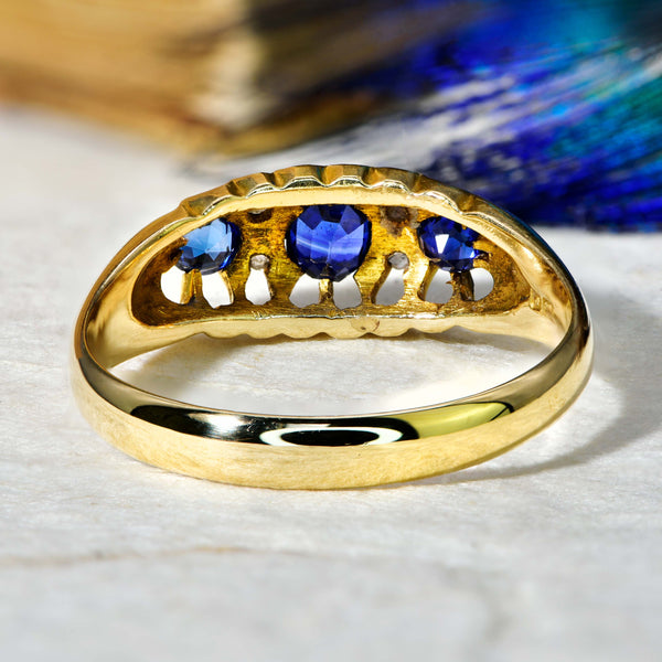 The Antique Edwardian 1905 Sapphire and Diamond Ring - Antique Jewellers