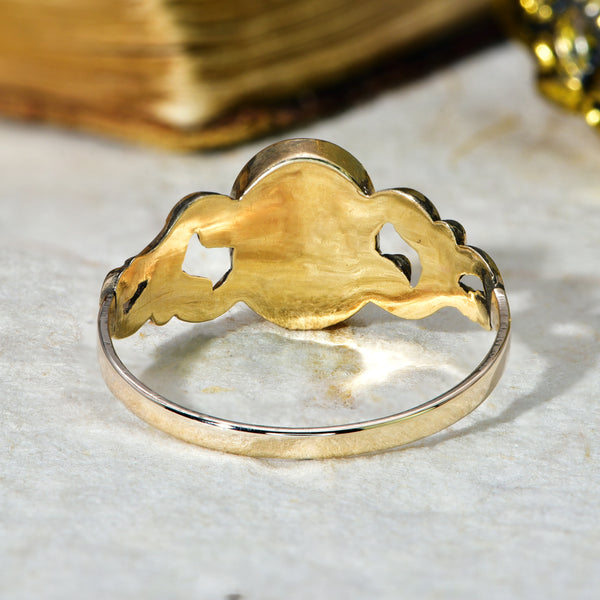 The Ornate Shouldered Light Red Cabochon Ring - Antique Jewellers