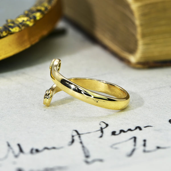 The Vintage Blue Topaz and Eight Cut Diamond Snake Ring - Antique Jewellers