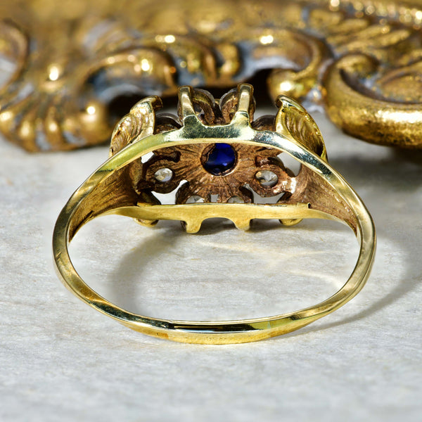 The Vintage Blue and Clear Paste Ring - Antique Jewellers