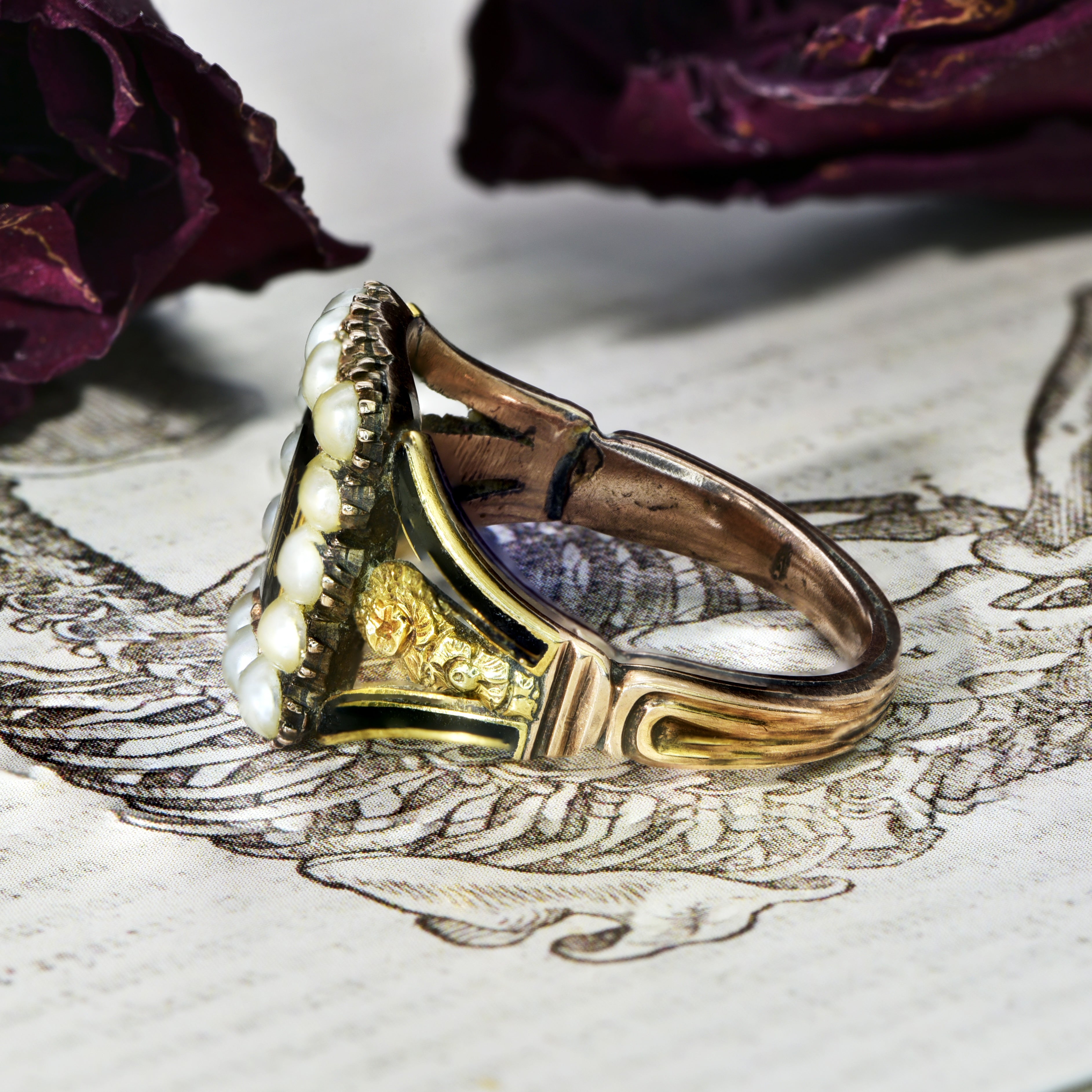 Vintage mourning clearance ring