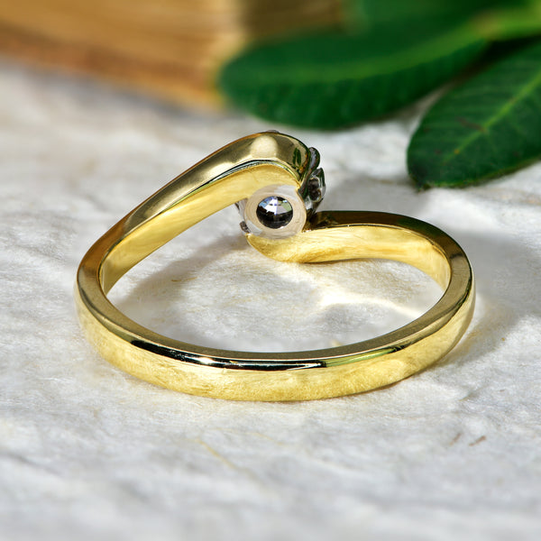 The Vintage Brilliant Cut Diamond Solitaire Swirl Ring - Antique Jewellers