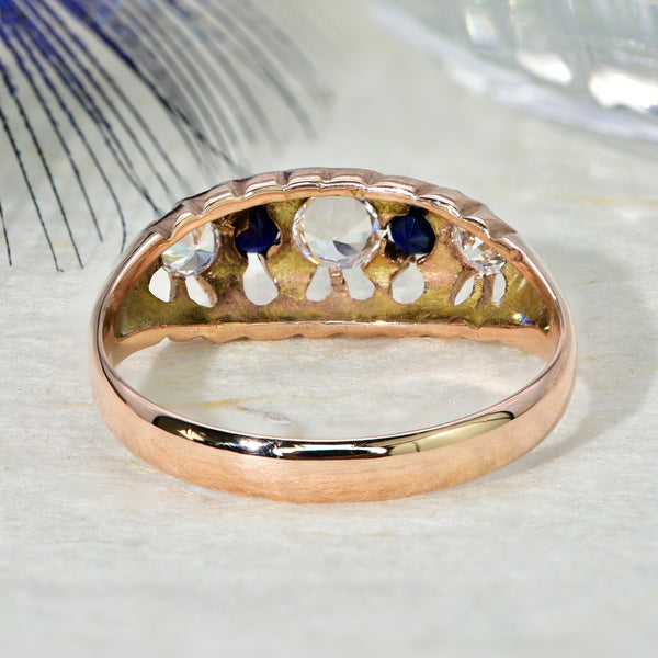 The Antique 1919 Sapphire and Clear Stone Ring - Antique Jewellers