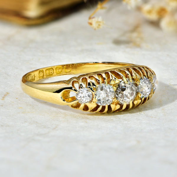 The Vintage 1930s Five Diamond Claw Set Ring - Antique Jewellers