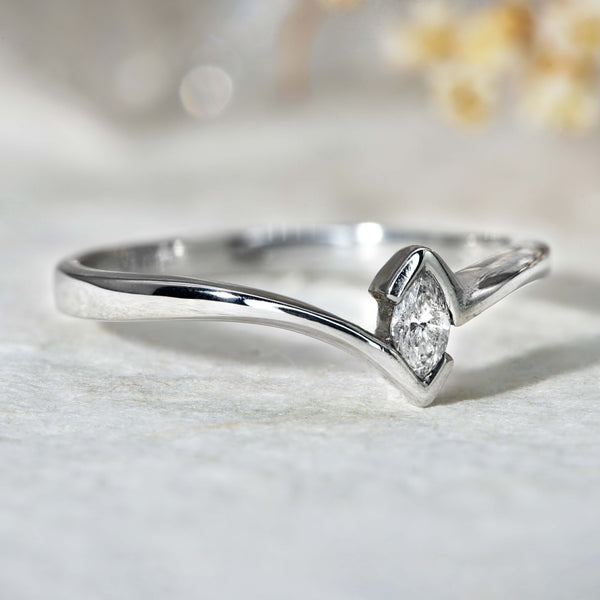The Contemporary Marquise Cut Solitaire Diamond Ring - Antique Jewellers