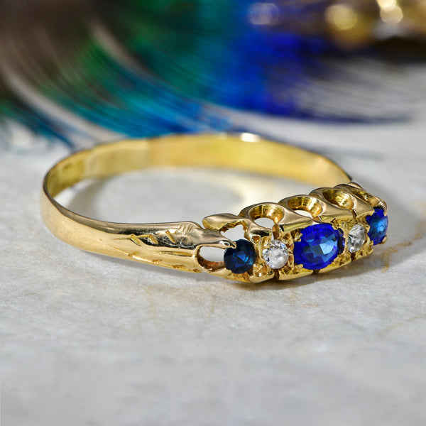 The Antique 1911 Garnet, Sapphire and Coloured Stones Ring - Antique Jewellers