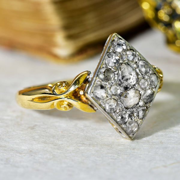 The Antique Rose Cut Diamond and Zircon Cluster Ring - Antique Jewellers