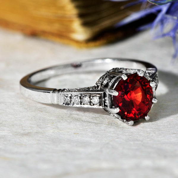 The Contemporary Ruby and Diamond Encrusted White Gold Ring - Antique Jewellers