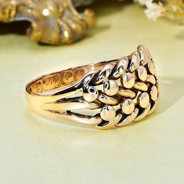 The Antique Edwardian 1910 Rose Gold Keeper Ring - Antique Jewellers