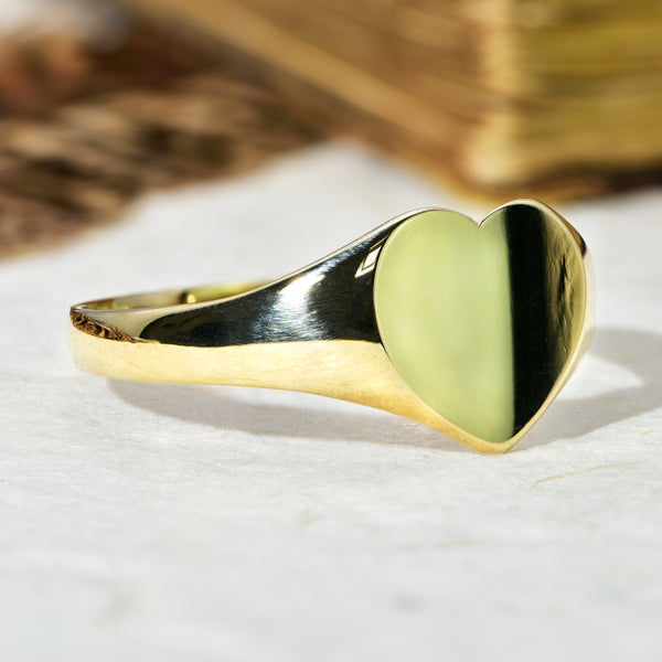 The Vintage 1984 Heart Signet Ring - Antique Jewellers