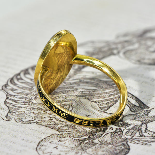 The Antique Georgian 1782 Mourning Marquise Ring - Antique Jewellers