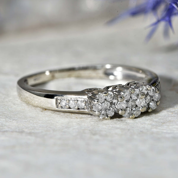 The Contemporary 25 Single Cut Diamond Cluster Ring - Antique Jewellers