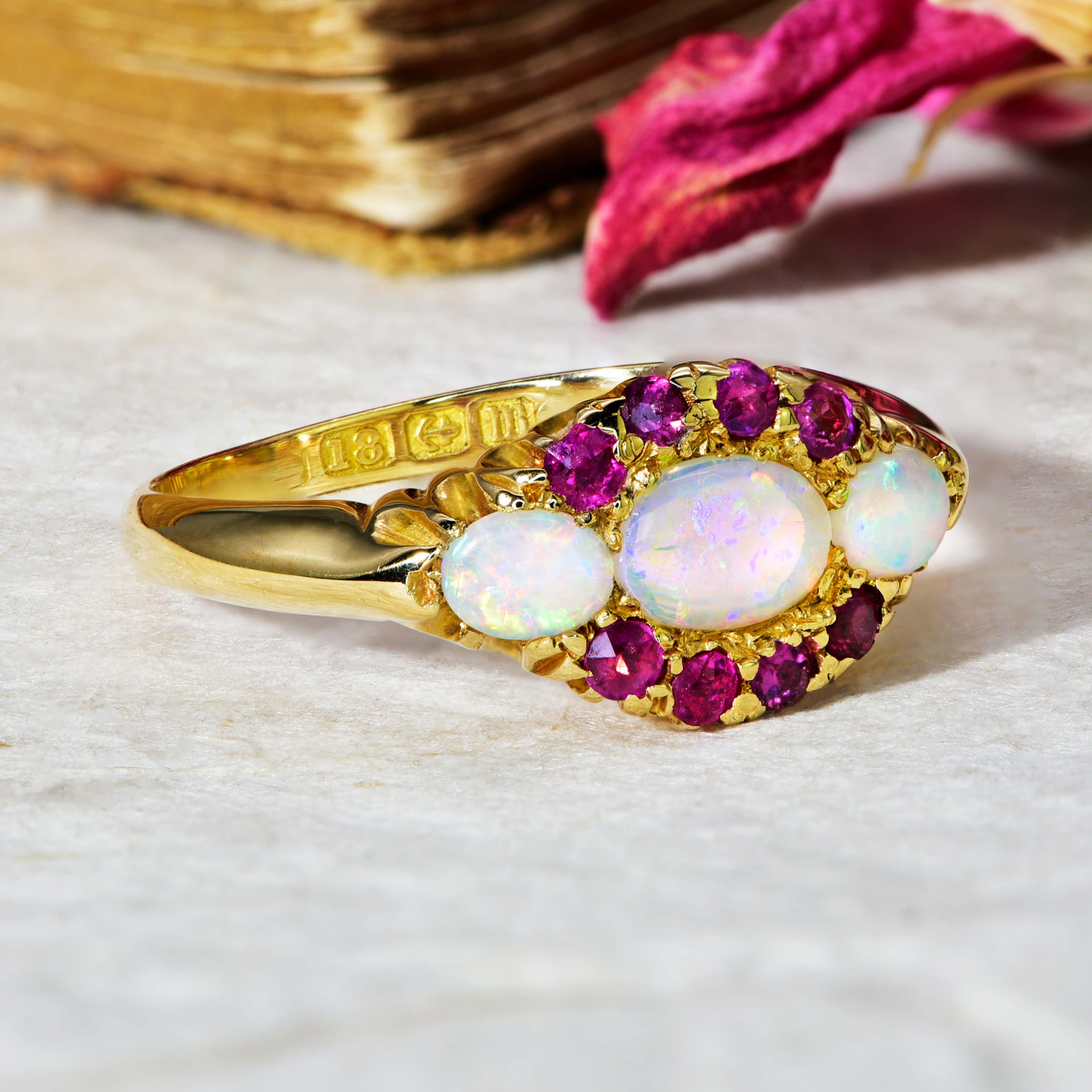 Opal and ruby mothers on sale ring